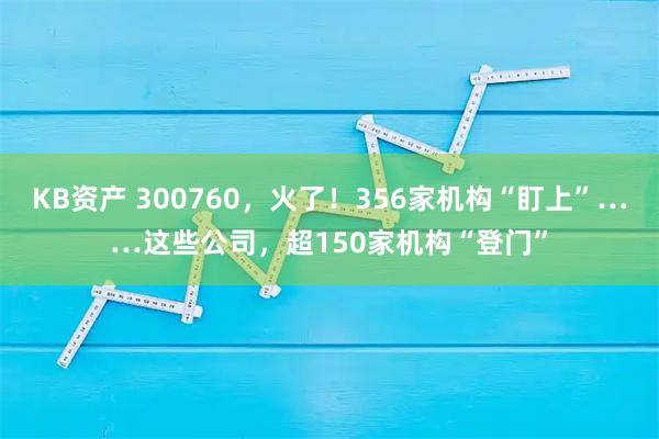 KB资产 300760，火了！356家机构“盯上”……这些公司，超150家机构“登门”